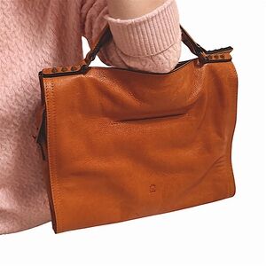 Super soft Elegant Orange Leather Handbag
